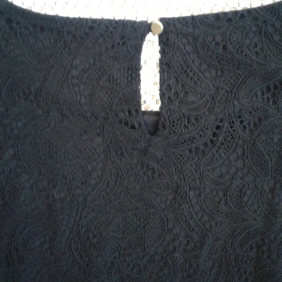 Liz Claiborne pretty lace black short sleeved top - Picture 12 of 12